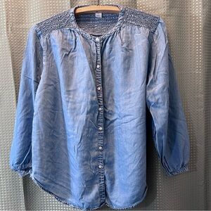 Old navy Women's Blue Button-Up Top